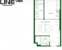 ขายดาวน์ โครงการ The Line Vibe  1 ห้องนอน 1 ห้องน้ำ  36.7ตรม. (1B